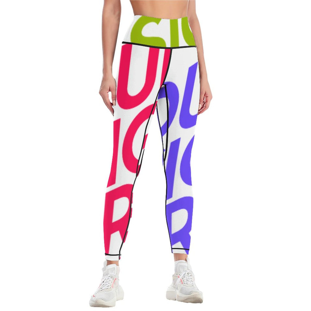 Multi-Image-Design Damen / Frauen Yoga Hose Gym Sport Leggings YJ033 mit Foto Design Motiv Text selbst gestalten und bedrucken