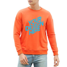 Lade das Bild in den Galerie-Viewer, 100% Baumwolle Rundhalspullover Sweatshirts Vorderdruck A-071 für Herren Männer mit Foto Text selbst gestalten und bedrucken
