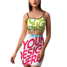 Lade das Bild in den Galerie-Viewer, Multi-Image-Design Casual Sommerrock 2-tlg mit Crop Top &amp; Rock NZ018 mit Foto Design Motiv Text selbst gestalten und bedrucken
