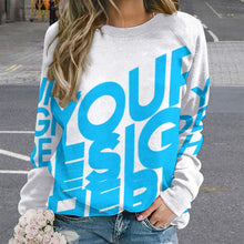 Lade das Bild in den Galerie-Viewer, Einzelbilddruck Raglan Shirt Rund-Ausschnitt Sweatershirt Langarmshirt RH Damen / Frauen mit Fotos Muster Text Logo selbst gestalten und bedrucken
