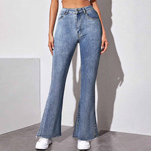 Lade das Bild in den Galerie-Viewer, Multi-Image-Druck Damen / Frauen Schlagjeans Stretch Jeans Skinny Denim Schlaghose MC603 mit Fotos Muster Text Logo selbst gestalten und bedrucken
