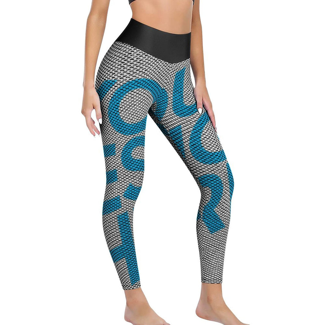 Einzelbilddruck Damen Wabenmuster Legging Yoga Hose Lang YJ050 mit Fotos Muster Text Logo selbst gestalten und bedrucken
