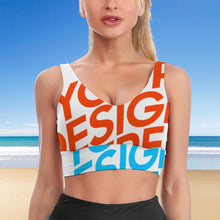 Lade das Bild in den Galerie-Viewer, Multi-Image-Druck Sexy Damen / Frauen Crop Top Sport-Bustier Sport-BH Yoga Top YJ032 mit Fotos Muster Text Logo selbst gestalten und bedrucken
