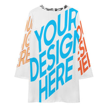 Lade das Bild in den Galerie-Viewer, Multi-Image-Design Damen / Frauen Fashion Langarm Kleid Freizeitkleid mit Spleißen-Still F72Q mit Foto Design Motiv Text selbst gestalten und bedrucken
