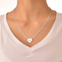 Lade das Bild in den Galerie-Viewer, Personalisierte Herzkette mit Gravur X0057 in Sterling Silber mit 18K Gold Roségold Vergoldung Länge verstellbar selbst gestalten
