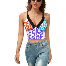 Lade das Bild in den Galerie-Viewer, Multi-Image-Druck Damen / Frauen Crop-Top Sport-BH Yoga Top NZ113 mit Fotos Muster Text Logo selbst gestalten und bedrucken
