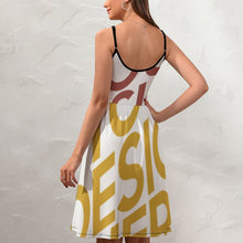 Lade das Bild in den Galerie-Viewer, Multi-Image-Design Damen / Frauen Sommerkleid Sling Kleid Trägerkleid mit V-Ausschnitt und mit Spaghetti-Träger NZ016 mit Foto Design Motiv Text selbst gestalten und bedrucken
