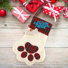Lade das Bild in den Galerie-Viewer, Wärmetransfer Christbaumschmuck Hundepfote-Weihnachtsstrümpfe mit großer Pfote für Weihnachtsdeko mit Foto Design Motiv Text selbst gestalten und bedrucken
