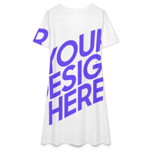 Lade das Bild in den Galerie-Viewer, Einzelbild-Design Damen / Frauen Shirtkleid Kurzarm Kleid Shirt Kleid F77Q mit Foto Design Motiv Text selbst gestalten und bedrucken
