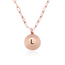 Lade das Bild in den Galerie-Viewer, Odeion Initial-Halskette X0055 aus Sterling Silber mit 18K Gold / Roségold Vergoldung mit Gravur Buchstaben nach Wünsche selbst gestalten
