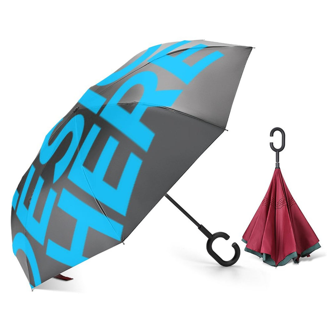 Der umgekehrte verkehrte Regenschirm Innovativer Schirm mit Foto Text selbst gestalten und bedrucken