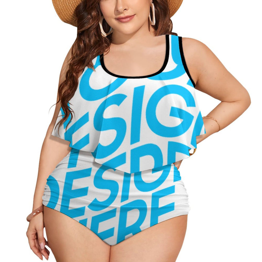Einzelbilddruck Damen / Frauen Bikinis Set mit Highwaist-Bikini-Hose FT5095 mit Fotos Muster Text Logo selbst gestalten und bedrucken