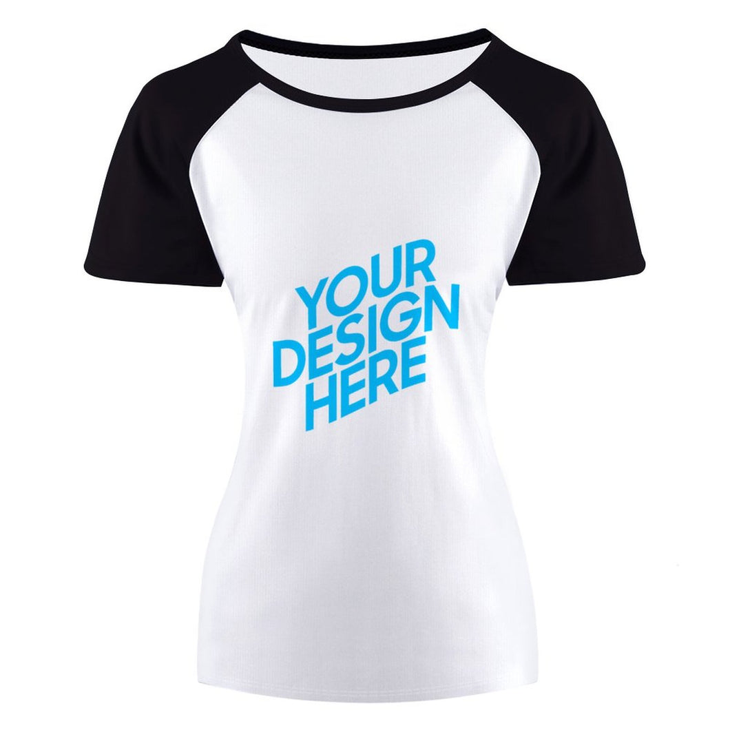 Damen Ärmel Raglan T-Shirt TSHIRT mit kurzem Arm selbst gestalten und bedrucken