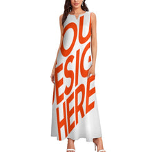 Lade das Bild in den Galerie-Viewer, Multi-Image-Druck Große Größen Damen / Frauen Maxikleid Lang Kleid ärmellos GQ mit Fotos Muster Text Logo selbst gestalten und bedrucken
