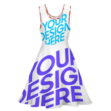 Lade das Bild in den Galerie-Viewer, Runder Kragen, ohne Ärmel, Kurzes und casuales Kleid für Damen Frauen mit Ihrem eigenen Design Logo oder Foto selbst gestalten und bedrucken
