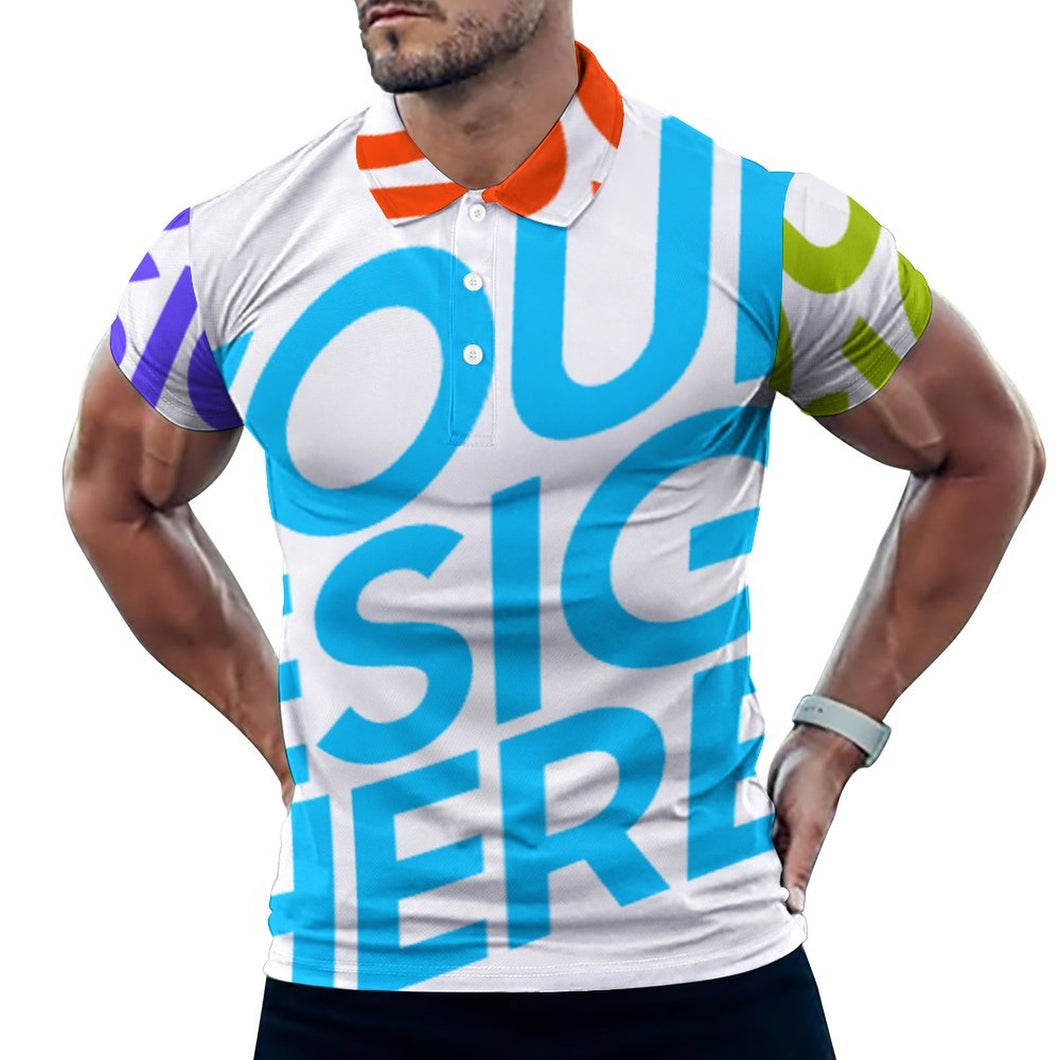 Multi-Image-Druck Sommer Polo Shirt Tshirt Herren / Männer B612 mit Fotos Muster Text Logo selbst gestalten und bedrucken
