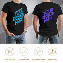 Lade das Bild in den Galerie-Viewer, Doppelseitiger Druck Kurzarm T-Shirt Rundhalsshirt Herren / Männer - selbst gestalten und bedrucken
