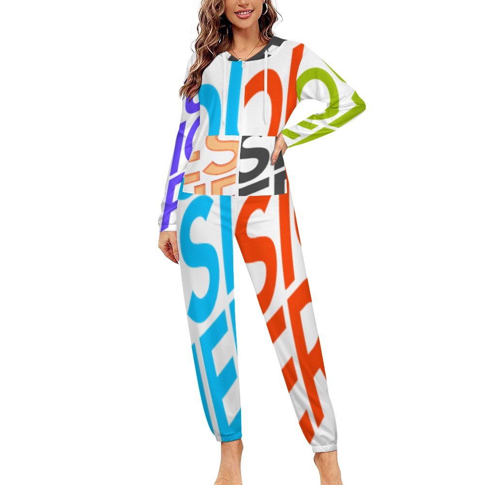 Multi-Image-Design Unisex Damen / Herren Schlafanzug Pyjama Jumpsuit Overall Einteiler Hausanzug mit Foto Design Motiv Text selbst gestalten und bedrucken