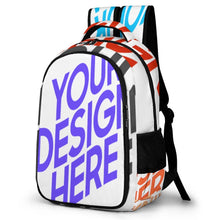 Lade das Bild in den Galerie-Viewer, Multi-Image-Design Taschen Rucksack Schultasche Schulrucksack mit Fotos Muster Text Logo selbst gestalten und bedrucken
