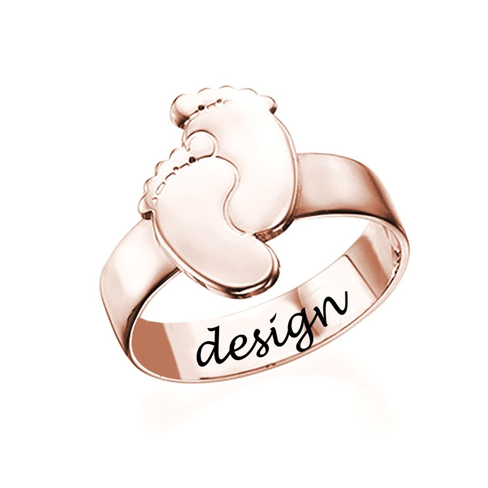 Personalisierter Birth Foot Ring Geburt Fuß Ring J0027 mit Text Gravur ...