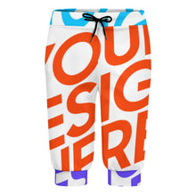 Lade das Bild in den Galerie-Viewer, Multi-Image Design Allover-Druck 3/4-Hose Sweathose Sporthose Leggings AIP für Männer mit Fotos Muster Text Logo selbst gestalten und bedrucken
