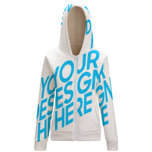 Lade das Bild in den Galerie-Viewer, FULL - ZIP HOODIE Kapuzensweatjacke Sweatjacke mit Reißverschluss und Taschen Voll-Druck BH1 für Damen Frauen mit Foto Muster Text selbst gestalten und bedrucken
