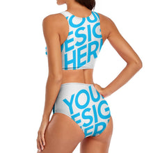 Lade das Bild in den Galerie-Viewer, OCS2118 Badeanzug Bustier Bikini 2-tgl. Set mit Foto selbst gestalten und bedrucken
