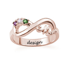 Lade das Bild in den Galerie-Viewer, Personalisierter 925er Sterling Silber Infinity Mom Ring J0023 mit gravierbarer Innenseite selbst gestalten
