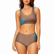 Lade das Bild in den Galerie-Viewer, Personalisierte nahtlose Bustier Bralette BH Set mit Panty (2-tlg) mit Fotos Muster Text Logo selbst gestalten und bedrucken
