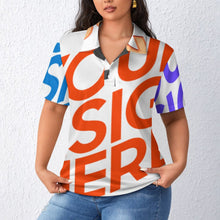 Lade das Bild in den Galerie-Viewer, Multi-Image-Design Damen / Frauen Kurzarm Poloshirt TEE Shirt B613 mit Foto Design Motiv Text selbst gestalten und bedrucken
