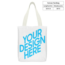 Lade das Bild in den Galerie-Viewer, 32×38cm Beidseitiger Druck Canvas Tote Tasche Stoffbeutel Einkaufstasche mit Innentasche selbst gestalten und bedrucken
