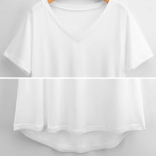 Lade das Bild in den Galerie-Viewer, Große Größen Einzelbilddruck Damen / Frauen V Neck T-Shirt TSHIRT Kurzarm Over Size NZ109 mit Fotos Muster Text Logo selbst gestalten und bedrucken
