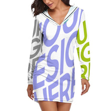 Lade das Bild in den Galerie-Viewer, Multi-Image-Design Damen / Frauen Pyjama Nachthemd QZ6056 mit Foto Design Motiv Text selbst gestalten und bedrucken
