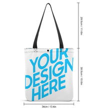 Lade das Bild in den Galerie-Viewer, Vertikale Version Beidseitiger Voll Druck Boutique Handtasche Umhängetasche Strandtasche Schultertasche mit Fotos Muster Text Logo selbst gestalten und bedrucken
