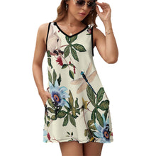 Lade das Bild in den Galerie-Viewer, Ärmelloses Sommerkleid mit V Ausschnitt mit Taschen NZ012 Damen / Frauen selbst gestalten und bedrucken
