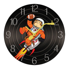 Lade das Bild in den Galerie-Viewer, Schwarze/blaue Aufnehmen Schallplatte Holz Wanduhr selbst gestalten und bedrucken
