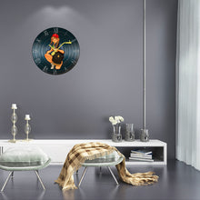 Lade das Bild in den Galerie-Viewer, Schwarze/blaue Aufnehmen Schallplatte Holz Wanduhr selbst gestalten und bedrucken

