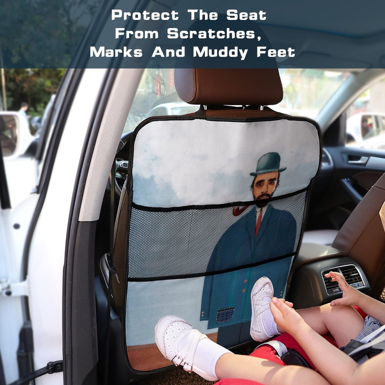 Autokindersitz Rücksitzschutz Sitzschutz Trittschutzpolster Anti-Kick-Pads  für Autositze mit Fotos Muster Text Logo selbst gestalten und bedrucken