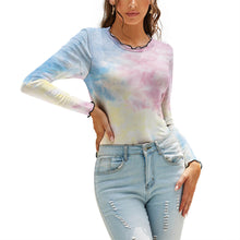 Lade das Bild in den Galerie-Viewer, Basic Langarm-Shirt komfortabler Pullover mit Mesh-Einsatz am Ausschnitt Longsleeve NZ140 - Damen / Frauen - selbst gestalten und bedrucken
