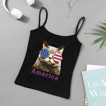 Lade das Bild in den Galerie-Viewer, Crop Top Basictop Damen / Frauen aus elastischer Baumwoll-Qualität A-010 mit Fotos Muster Text Logo selbst gestalten und bedrucken
