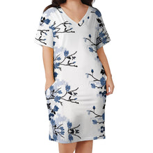 Lade das Bild in den Galerie-Viewer, Bis 5XL Einzelbilddruck Damen Lockeres TSHIRT T-Shirt Kleid mit Taschen LQ mit Fotos Muster Text Logo selbst gestalten und bedrucken
