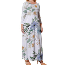 Lade das Bild in den Galerie-Viewer, Multi-Image-Druck Damen / Frauen Übergröße Maxikleid A120 in ausgestellter Form - in verschiedenen Druckdessins - mit Foto Text Muster selbst gestalten und bedrucken
