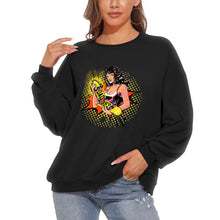Lade das Bild in den Galerie-Viewer, Dicker Rundhalspullover Sweatshirts mit Puffärmel Vorderdruck D85 für Damen Frauen mit Foto selbst gestalten und bedrucken
