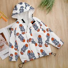 Lade das Bild in den Galerie-Viewer, Digitaldruck Jacke Kurzjacke Wendejacke Übergangsjacke mit Klettblende über dem Reißverschluss A541 für Kinder- und Jugendliche Jungen mit Foto Muster Text selbst gestalten und bedrucken
