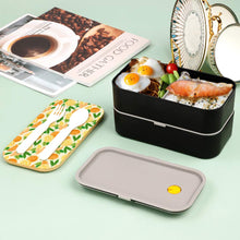 Lade das Bild in den Galerie-Viewer, Doppelschichtige Bento-Box Brotdose Geteilte Lunchbox mit Bento-Gurt mit Fotos Muster Text Logo selbst gestalten und bedrucken
