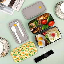 Lade das Bild in den Galerie-Viewer, Doppelschichtige Bento-Box Brotdose Geteilte Lunchbox mit Bento-Gurt mit Fotos Muster Text Logo selbst gestalten und bedrucken
