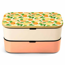 Lade das Bild in den Galerie-Viewer, Doppelschichtige Bento-Box Brotdose Geteilte Lunchbox mit Bento-Gurt mit Fotos Muster Text Logo selbst gestalten und bedrucken
