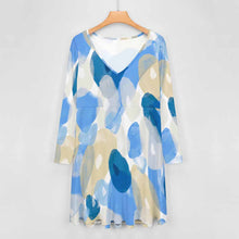 Lade das Bild in den Galerie-Viewer, Einzelbilddruck Oversized V-Ausschnitt Langarm Kleid Blusenkleid B829 mit Fotos Muster Text Logo selbst gestalten und bedrucken
