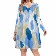Lade das Bild in den Galerie-Viewer, Einzelbilddruck Oversized V-Ausschnitt Langarm Kleid Blusenkleid B829 mit Fotos Muster Text Logo selbst gestalten und bedrucken
