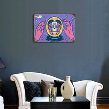 Lade das Bild in den Galerie-Viewer, Eisen hängendes Bild Metallschild Blechschilder Deko Schild mit Spruch Wand- und Türdeko horizontale Platte mit Rost selbst gestalten und bedrucken
